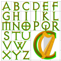 ABC Alphabet background avquest harp design