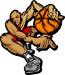 Basketball Player Cartoon Dribbling Basketball