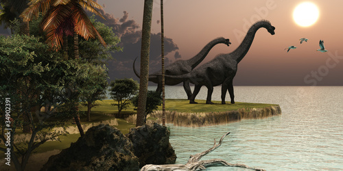 Board z aluminiowym obramowaniem Zmierzch brachiosaurus