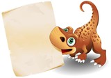 Fototapeta Dinusie - Dinosauro Cucciolo Carta-Baby Dinosaur Paper Background