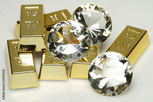 Tapeta ścienna Sztabki i diamenty