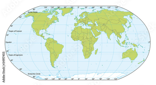 World Map With Coordinates Actual Version Included South Sudan Stock 