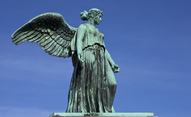 angel statue on the world war 1 maritime monument, copenhagen