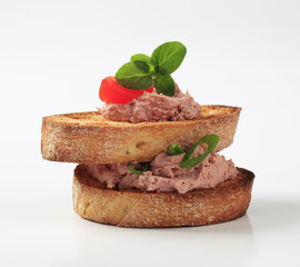 Wall Mural - Toasted bread and pate