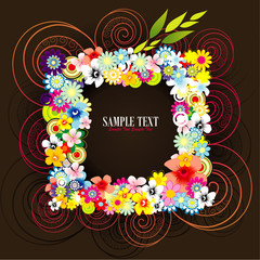 Wall Mural - composicion floral en vector