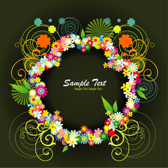 Wall Mural - composicion floral en vector