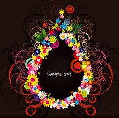 Wall Mural - composicion floral en vector