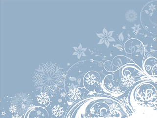 Poster - Decorative floral winter background