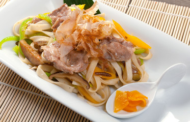 Poster - noodles with meat and eggplant