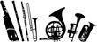 wind instruments vector collection