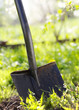 Leinwanddruck Bild - Close up of garden shovel