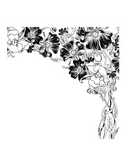 Fototapete - hand drawn decorative flowers
