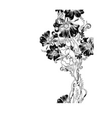 Fototapete - hand drawn decorative flowers