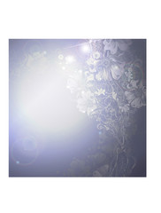 Wall Mural - gray background with decorative flowers