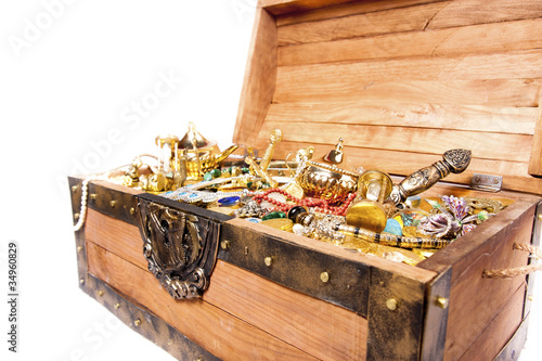 treasure chest isolated on white