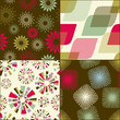 Abstract seamless pattern set with radial elements