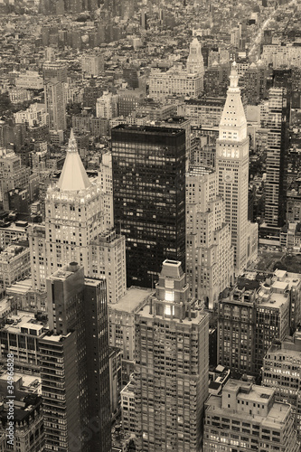 Plakat na papierze fotorealistycznym Nowy Jork manhattan downtown w czerni i bieli