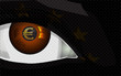 greedy eye with euro sign, background
