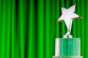 Wall Mural - star award against curtain background