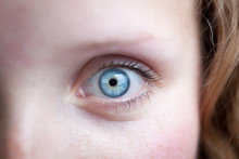 Close-up Of A Beautiful Female Blue Eye