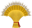 Vector sheaf of wheat on a white background
