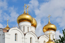Towers And Golden Cupolas Of Church