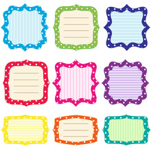 Set Of 9 Bright  Frames With Polka Dots Pattern