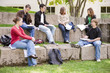 © Eric Raptosh Photography/Blend Images - Students studying together outdoors