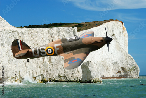 Spitfire over the white cliffs of Dover Slika na platnu