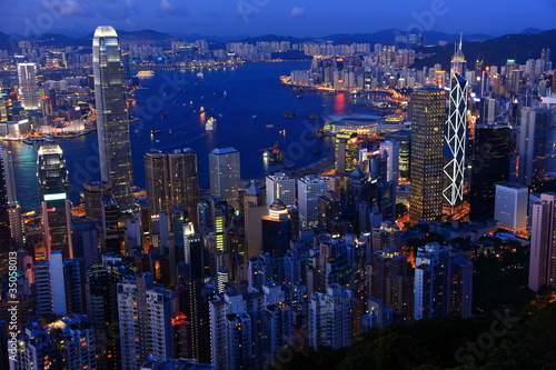 Tapeta ścienna Hongkong o zmierzchu