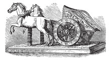 Roman Chariot Vintage Engraving
