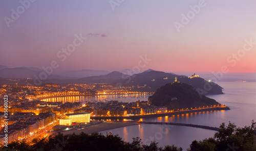 Evening in Donostia, San Sebastian, Gipuzkoa Tablou Canvas