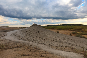 Wall Mural - mud volcanoes in Buzau, Romania