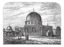 Dome Of The Rock In Jerusalem Israel Vintage Engraving