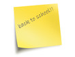 © www.karlredshaw.com - Yellow Post it Note With The The Text  Back To School