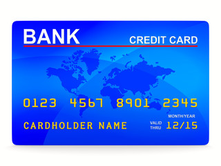 Wall Mural - credit card on white. Isolated 3D image