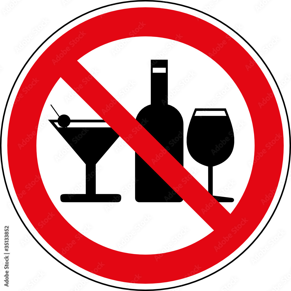 Verbotsschild Alkohol Verboten Alkoholverbot Zeichen - Stock - GamesAgeddon