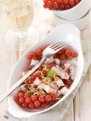 Canvas Print - octopus salad with redcurrant