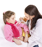 Fototapeta  - Doctor take  child temperature