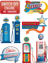 Gasoline Pump And Signboard