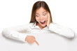 advertising banner sign - woman excited