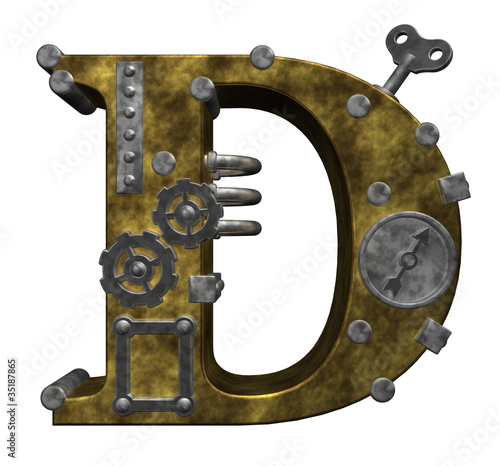 Obraz na płótnie canvas trzyczęściowy "tryptyk" Steampunk litera d