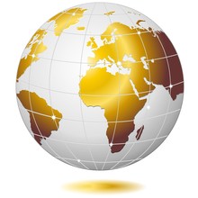 Mondo Globo D'Oro-Golden Earth Globe-Vector