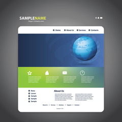 Wall Mural - business website template in editable vector format