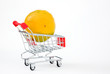 shopping cart with orange