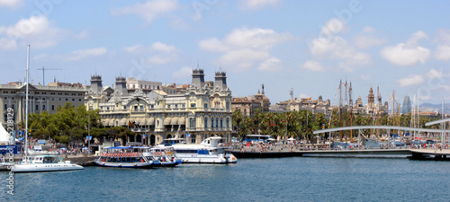 Tapeta ścienna Stary port morski i nabrzeże barcelona, ​​hiszpania