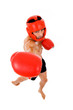 © cristovao31 - Top view of young Boxer fighter with boxing helmet and gloves ov
