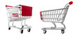 shopping cart set isolated on white