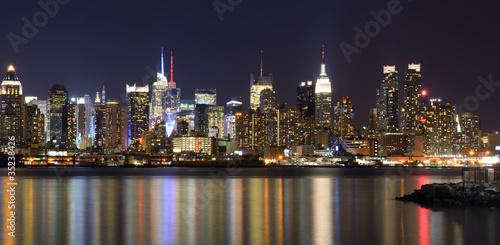 Plakat na papierze fotorealistycznym Midtown manhattan skyline
