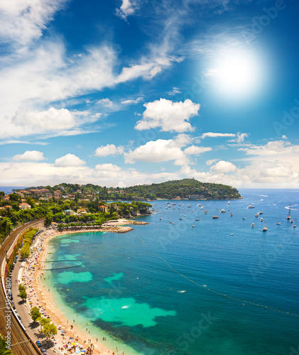 Tapeta ścienna Widok luksusowy kurort i zatoka cote d'azur, Francja